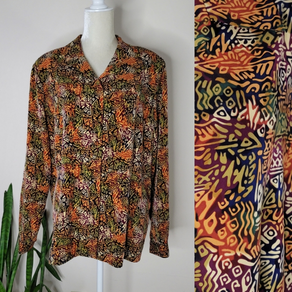 VTG 90s Ethnic Print Blouse